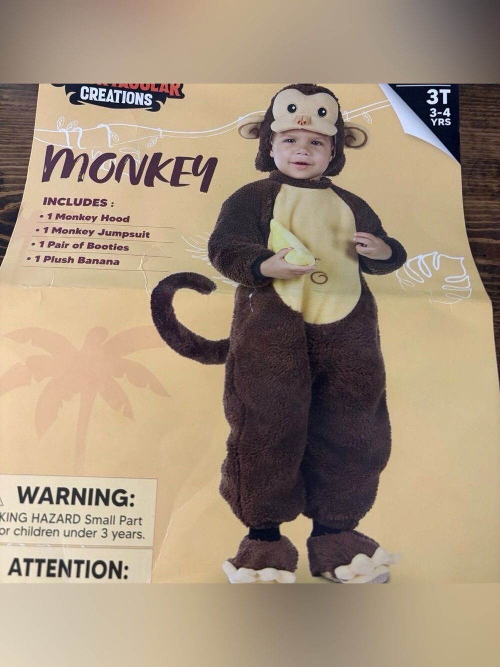 Brown Monkey Kids Costume - Brown/Tan